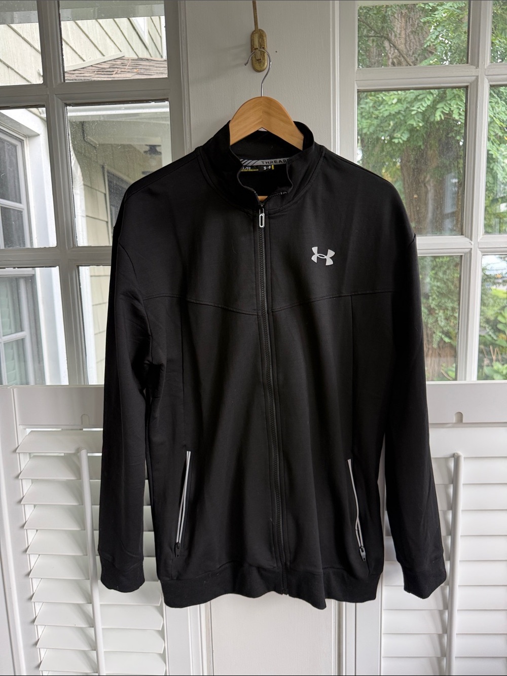 Men’s Under Armour Black Full-Zip Performance Jacket with White Logo XXL - Picture 1 of 3